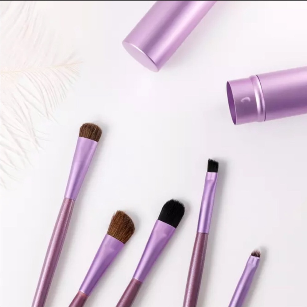 BRAND NEW Cosmetic Travel Tube Set of Five Essential Eye-Make-up Brushes - Picture 5 of 9